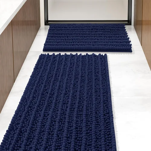 Miniatura 43 de Arotive Juego de 2 alfombras de baño de felpilla de lujo, extra suaves, absorbentes, peludas y alfombras de baño de contorno en forma de U