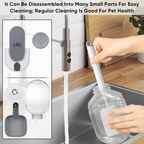 Miniatura 6 de Lemtrflo Dispensador de agua automático colgante de 28 onzas, botella de agua de conejo, conejillo de indias, hurón para jaula, adecuado para Gris