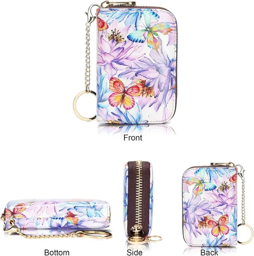 Miniatura 2 de APHISON - Tarjetero con protección RFID, carteras , funda para tarjetas de cuero con cremallera para mujerniñacaja regalo