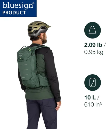 Miniatura 2 de Osprey Raptor 10L Mochila de ciclismo de montaña para hombre con depósito hidráulico, gris frontón Pediment Gris