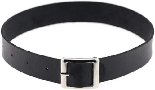 Collar de piel sintética MJartoria para mujer, gargantilla gótica con joyería de diseño de corazón, argollas , estilo rock punk, ajustable, color