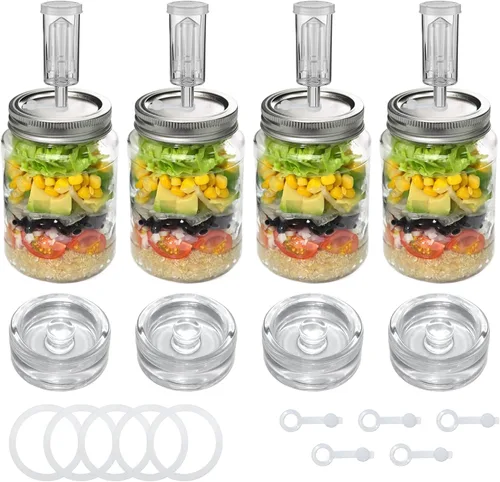 Kit de fermentación para tanques de fermentación (tanque no incluido) / Incluye decapado: 4 pesos de fermentación de vidrio 4 tapas de fermentación