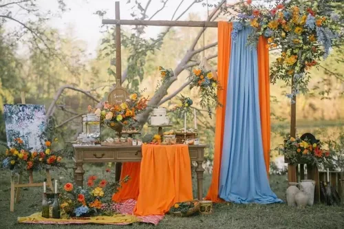 Miniatura 3 de Cortinas de fondo de gasa transparente de 10 x 10 pies, cortinas de tela de gasa para bodas, cortina larga transparente para sala de estar, Azul