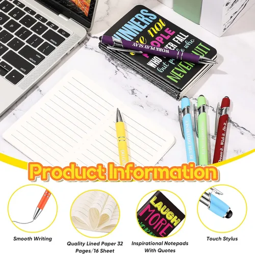Miniatura 3 de 60 bolígrafos inspiradores con citas de tinta negra, cuaderno motivacional, bloc de notas inspiradoras, mini cuadernos de bolsillo, bolígrafos