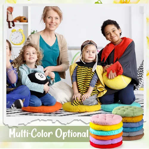 Miniatura 6 de Fumete 12 cojines de suelo de 16 x 16 pulgadas, cojines redondos de color para sillas de suelo de lectura, para niños y adultos, suministros