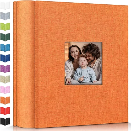 Miniatura 47 de Álbum de fotos Artfeel 4x6 con 300 bolsillos, álbumes de fotos deslizables, libro de memorias con cubierta de lino y ventana frontal, libro de fotos
