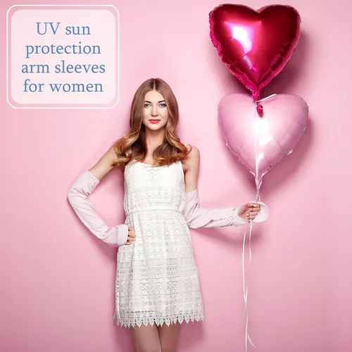 Miniatura 6 de Suhine 2 pares de mangas ajustables para el sol, sin dedos, para protección UV, mangas refrescantes para mujeres y niñas