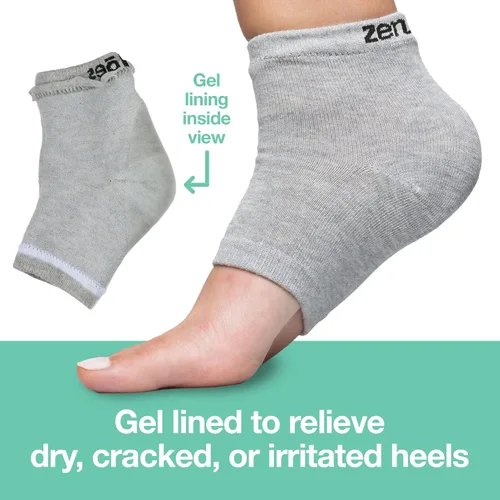 Miniatura 3 de ZenToes Calcetines hidratantes para el tratamiento de talones agrietados, vitamina E, aceite de oliva y aceite de jojoba, calcetines de talón