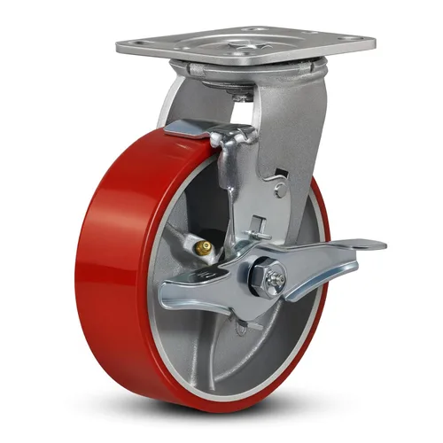 Miniatura 55 de Ruedas industriales de 4 x 2 pulgadas, ruedas resistentes, ruedas de poliuretano, capacidad de hasta 3200 libras. Uso para camión de plataforma