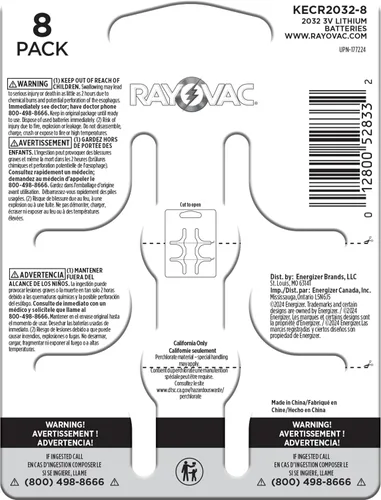 Miniatura 16 de Rayovac Baterías de celda de moneda de litio tamaño 2032 3V, 1 paquete