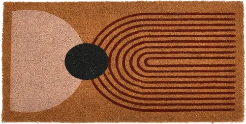 Miniatura 8 de Main + Mesa Felpudo de fibra de coco natural con estampado geométrico de nómadas, multicolor