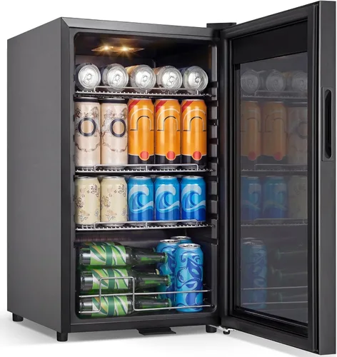 Miniatura 15 de Refrigerador Enfriador de Vinos de 8 Botellas, Refrigerador Pequeño de Vino, Mini Refrigerador de Vino de Encimera con Puerta de Vidrio, Bodegas