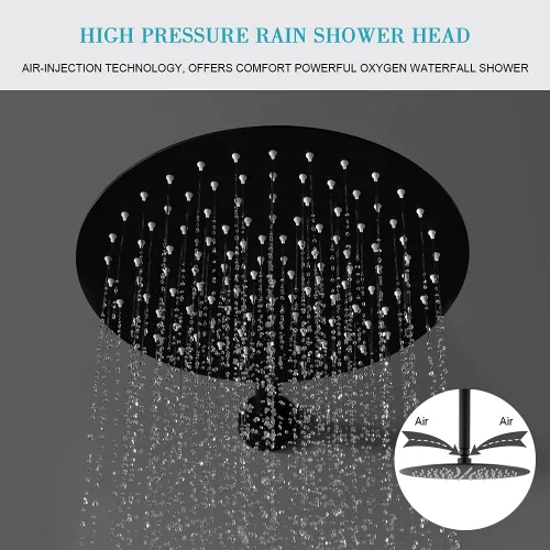 Miniatura 3 de Juego de grifo de ducha negro mate, sistema de ducha de lluvia que contiene cabezal de ducha de lluvia de 10 pulgadas con mano, juego de accesorios