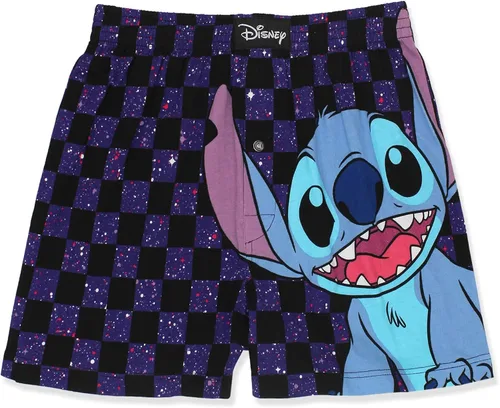 Lilo Stitch - Pantalones cortos tipo bóxer de algodón con botones para hombre