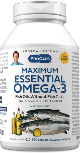 Miniatura 18 de ANDREW LESSMAN Maximum Essential Omega-3 Sin Sabor, 30 Cápsulas Blandas - Aceite de Pescado Omega-3 Ultra-Puro 1200 mg-DHA Alto, Suplemento Sin