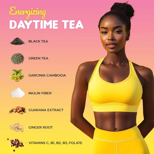 Miniatura 4 de Skinny Teas - Palitos de té energizante diurno, té instantáneo de menta cítrica, energía natural + apoyo al metabolismo, vitaminas + fibra