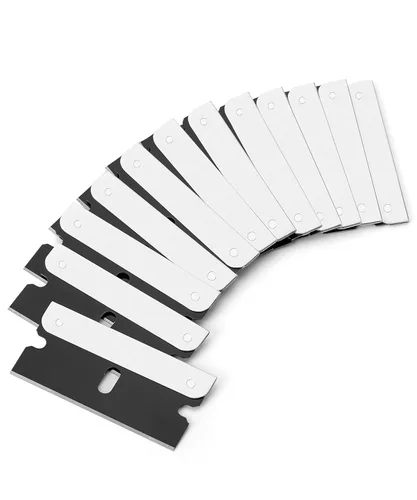 Bates - Cuchillas de afeitar de un solo filo, paquete de 50, color negro, borde recto para rascador