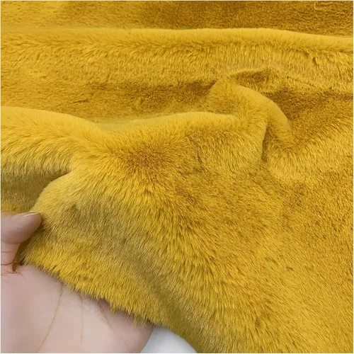 Miniatura 10 de Tela de piel sintética lanuda de felpa corta, suministros de tela de coser, súper suave y esponjosa, lujosamente cómoda para suministros de Rojo 3