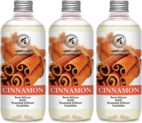 Repuesto de difusor de varillas de canela, 3 x 17 onzas, fragancia fresca y de larga duración, con aceite esencial de canela natural, lo mejor para