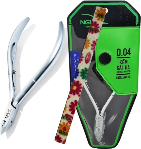 Miniatura 9 de Nghia Pinza de cutícula profesional de acero inoxidable C-05 (D-04) Jaw 16 Osimihome Cortador de cutículas Herramientas de manicura con 1 resorte
