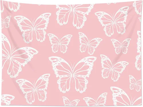 Miniatura 11 de HVEST Tapiz espacial de mariposa en galaxia para dormitorio, cielo estrellado blanco y negro para colgar en la pared para sala de estar, decoración