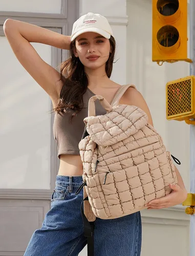Miniatura 2 de CLUCI Mochila acolchada acolchada para mujer, mochila ligera e informal para viajes