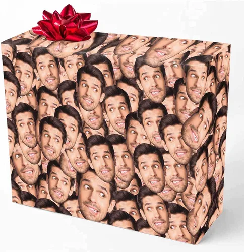 Miniatura 11 de M YESCUSTOM Personalized Birthday Wrapping Paper with Picture Age Custom 1st 18th 30th 40th 50th 60th Happy Birthday Gift Wrapping Paper Roll