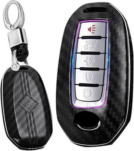 Miniatura 7 de SANRILY Funda de llavero de plástico ABS con 3/4/5 botones para Infiniti Q50 Q60 QX50 QX55 QX60 2018-2023, estuche de llave sin llave con llavero