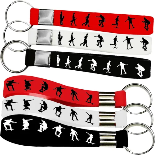 Oringaga 24 llaveros de silicona con temática de monopatín, suministros para fiestas deportivas, decoraciones de diapasón de lujo, francoboro,