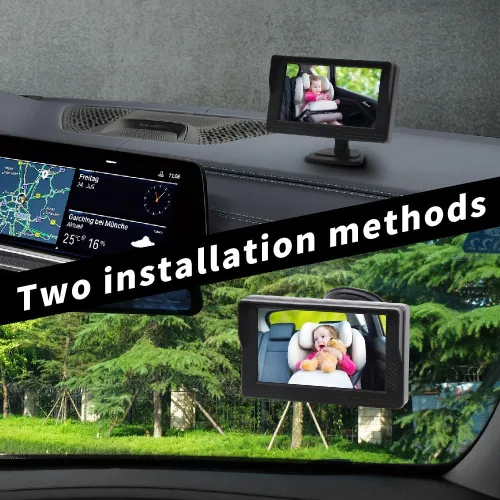 Miniatura 7 de Monitor de cámara de coche para bebé, visión nocturna, HD 1080P, fácil de instalar, rotación de 360°, cámaras de bebé para el asiento trasero