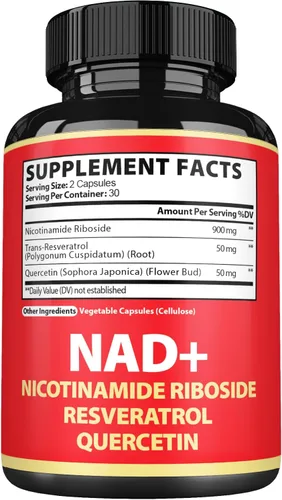 Miniatura 7 de Satoomi Suplemento NAD con nicotinamida ribósido NR, resveratrol, quercetina - 60 unidades - 30 días