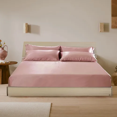 Miniatura 14 de LilySilk Juego de sábanas bajeras de 3 piezas, 100% seda de morera grado 6A, 2 fundas de almohada y 1 sábana bajera, bolsillo profundo de 16 Negro