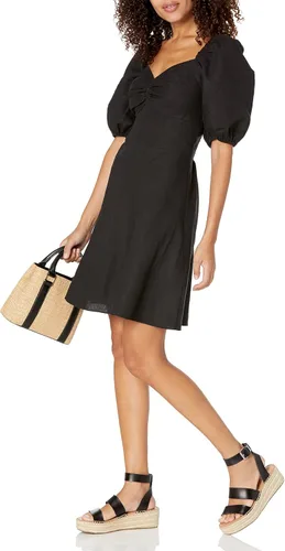 Miniatura 4 de The Drop Minivestido de lino Nala Twist Front para mujer