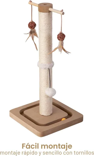 Miniatura 7 de PEEKAB Poste rascador para gatos de alta calidad, rascadores de sisal con juguetes interactivos de seguimiento, rascador vertical para gatos