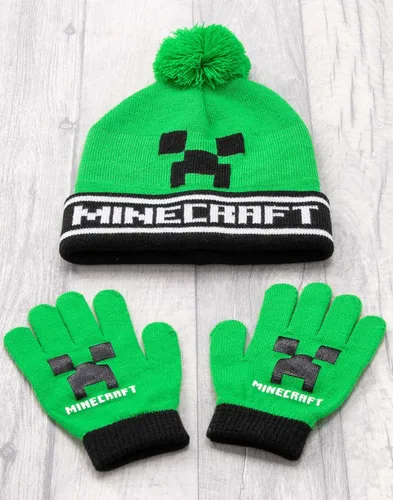 Miniatura 3 de Minecraft Bobble - Conjunto de guantes y gorro de punto para jugadores, talla única