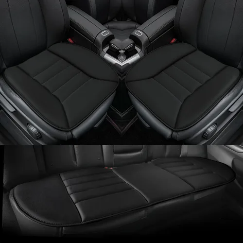 Miniatura 15 de kingphenix Cojín de asiento de coche con espuma viscoelástica de 1.2 pulgadas, cojín de asiento para coche y silla de oficina (negro)
