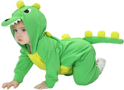 Miniatura 20 de Mameluco con capucha para recién nacidos, niños y niñas, diseño de dinosaurio de dibujos animados para Halloween