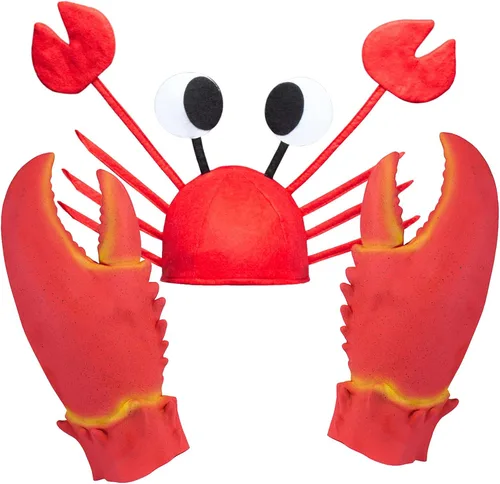 Valentoria Divertidos guantes de garras de cangrejo de langosta para mano, divertido regalo de broma de elefante blanco, accesorios de fiesta de