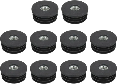 Miniatura 9 de Uxcell 4 piezas de insertos roscados M8 para tubo redondo de 0.748 in/0.75 pulgadas, insertos de plástico negro para tapas de extremos de silla