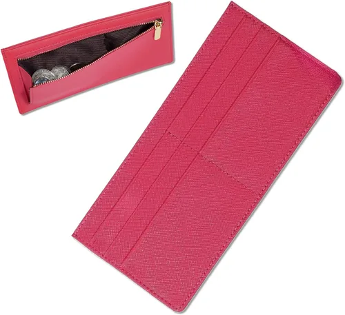 Miniatura 10 de Cartera Delgada para Tarjetas de Crédito Ultra Delgada Cartera Larga para Tarjetas Bolsillos con Cremallera Estuche para ID Cartera Pequeña Compacta