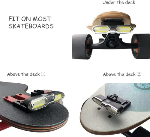 Miniatura 3 de IWONDER V3.0 - Luces LED recargables por USB para patineta, accesorios de patineta eléctrica superbrillantes (rojo/azul/blanco), luces delanteras