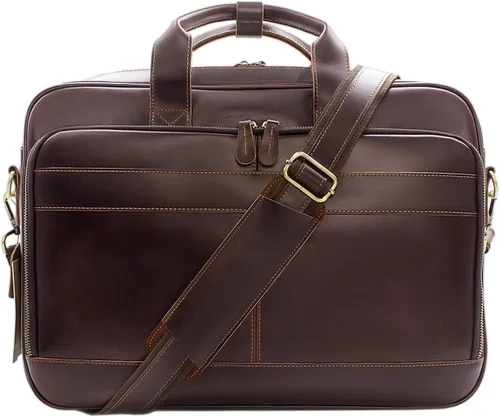 Miniatura 8 de Jack&Chris Full Grain Leather Briefcase for Men, Business Messenger Bag Laptop Bag Attache Case, Fits 15.6 Inch Laptop