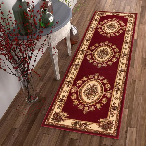 Miniatura 28 de Alfombra de pastoral con medallón de tejido suave y grueso, estilo europeo, con diseño floral y tradicional, fácil de limpiar, moderna, clásica