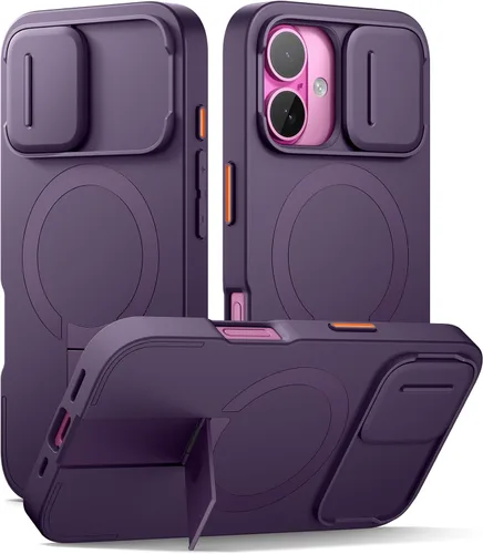 Miniatura 23 de SURITCH - Funda para iPhone 17 Pro Max con cubierta de control de cámara, cubierta para cámara y soporte ajustable, compatible con MagSafe, a prueba