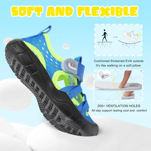 Miniatura 5 de JOINFREE Zapatos de agua para niños y niñas, transpirables, Qucik Dry Sport Playa, sandalias ligeras y flexibles