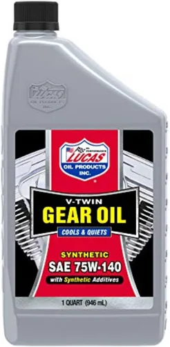 Lucas Oil 10791 Aceite sintético SAE 75W-140 V-Twin para engranajes - 1 cuarto de galón