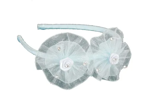 Miniatura 8 de Diadema de organza con lazo y diamantes de imitación (borgoña)
