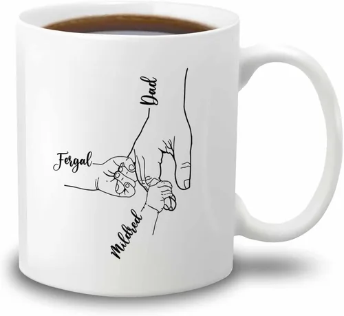 Miniatura 13 de Taza de café de cerámica personalizada para papá, taza de té blanca para feliz cumpleaños, taza de café para papá, taza de viaje con texto/foto