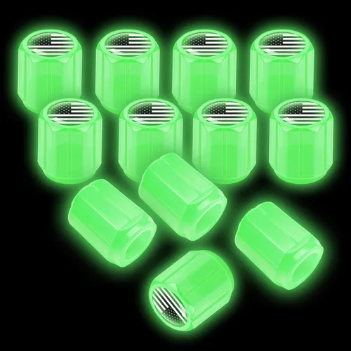 Miniatura 11 de 12 tapas de vástago de válvula de neumático, tapas de válvula de neumático que brillan en la oscuridad, tapas de presión iluminadas resistentes a