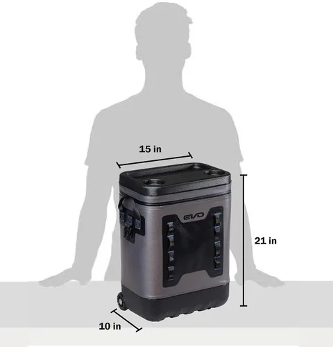 Miniatura 8 de Evolution - Hielera con ruedas EVO, de alta calidad, resistente a fugas, con parte superior moldeada de ABS, 8 bucles para accesorios, mango